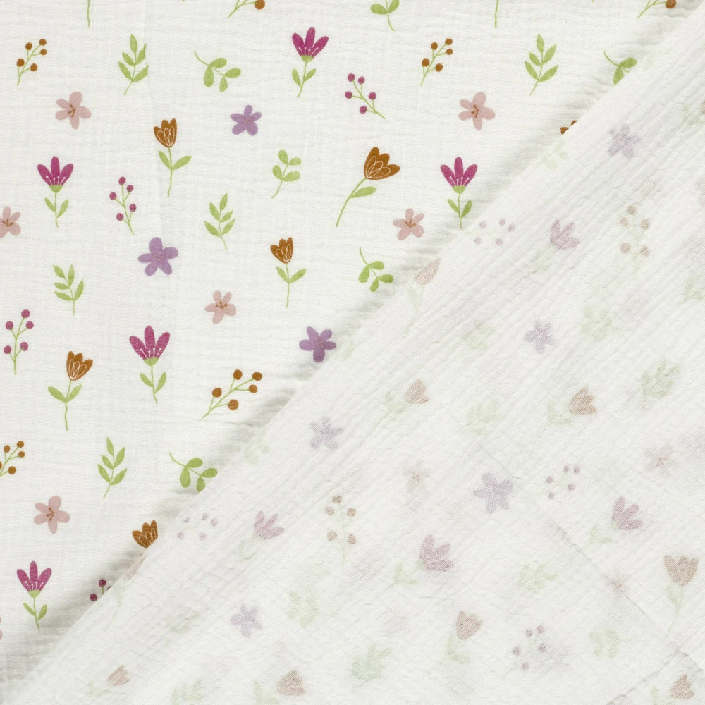 Dvojitá gázovina Barevné tulipánky