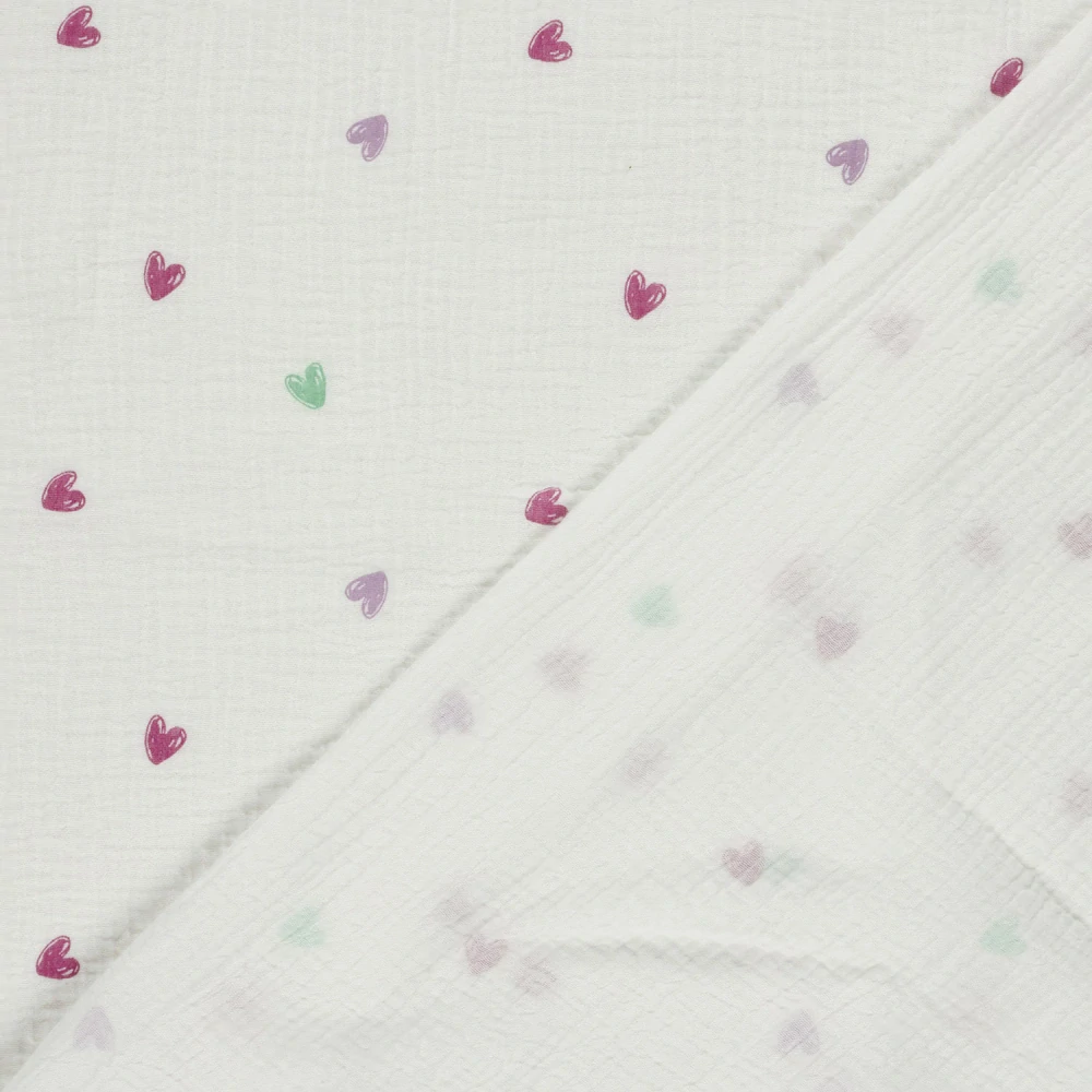 Dvojitá gázovina Barevná srdíčka