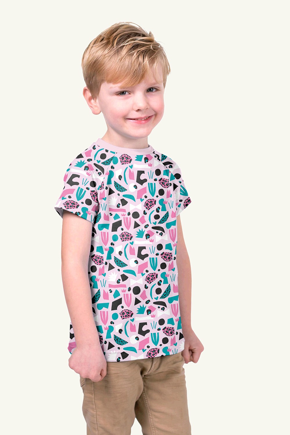 Úplet růžový Barevné tvary