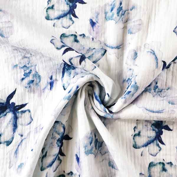 Dvojitá gázovina Motýlí květy fialové