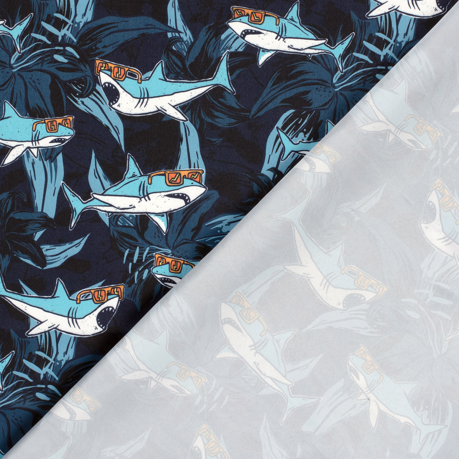 Plavkovina na šortky voděodpudivá Žraloci