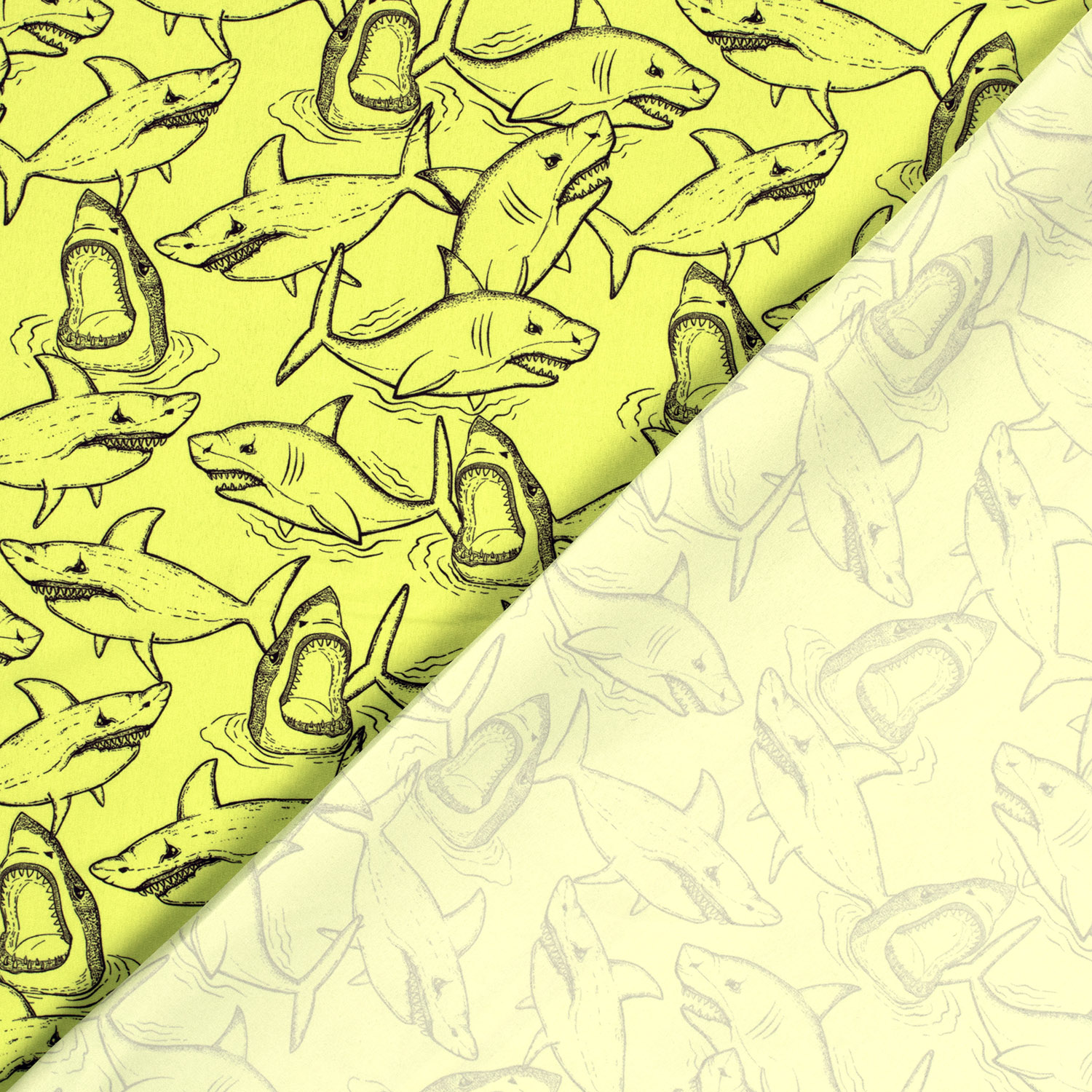 Plavkovina na šortky voděodpudivá neon Žraloci