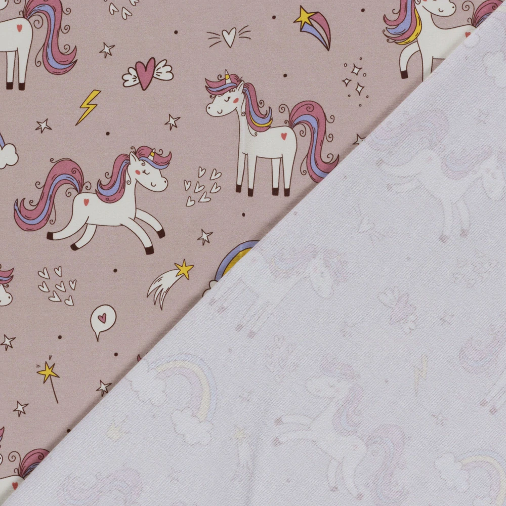 Teplákovina růžová Jednorožci