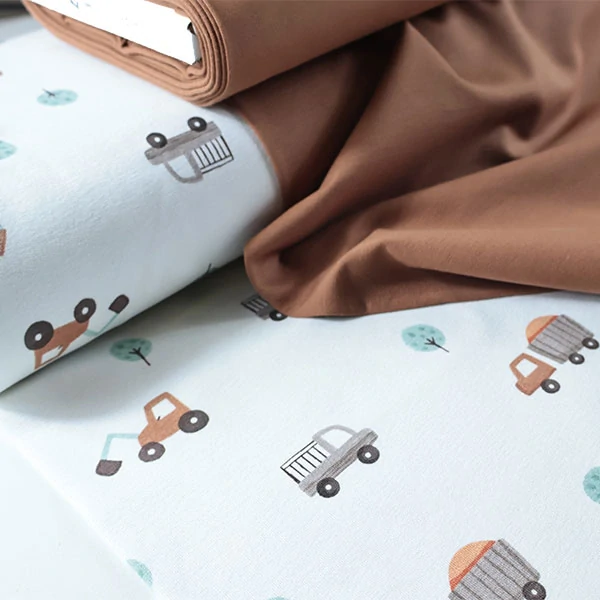 Teplákovina smetanová Autíčka