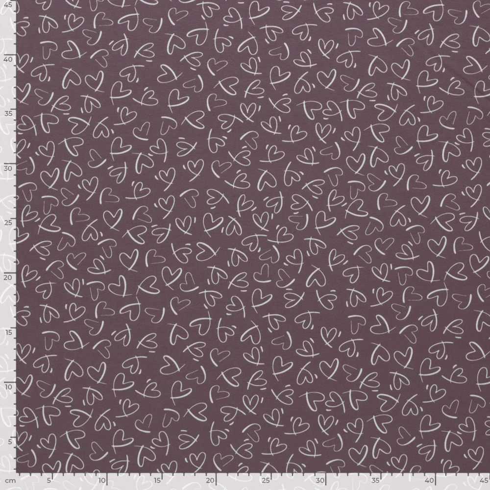 Úplet kouřově vínový Srdíčka