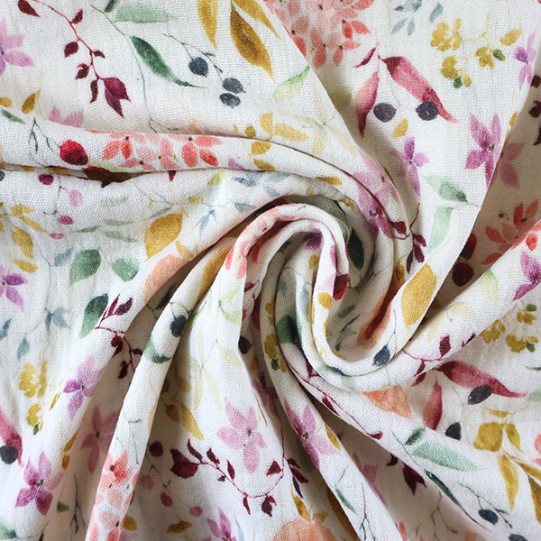 Dvojitá gázovina smet. bílá Rozkvetlá louka