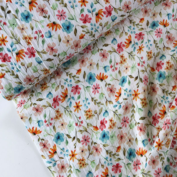 Dvojitá gázovina smet. bílá Květinová poezie