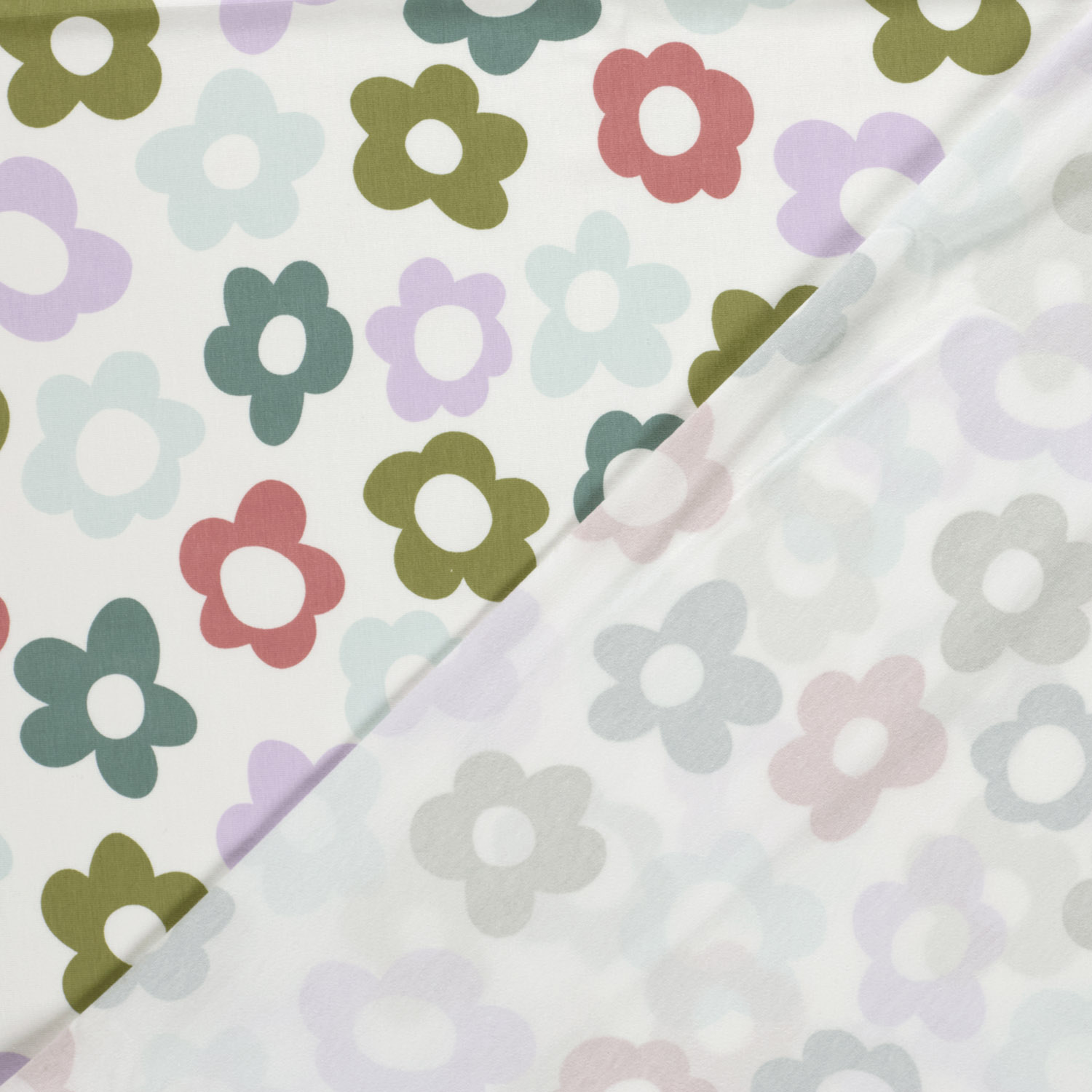 Úplet Kytky zelené, fialové