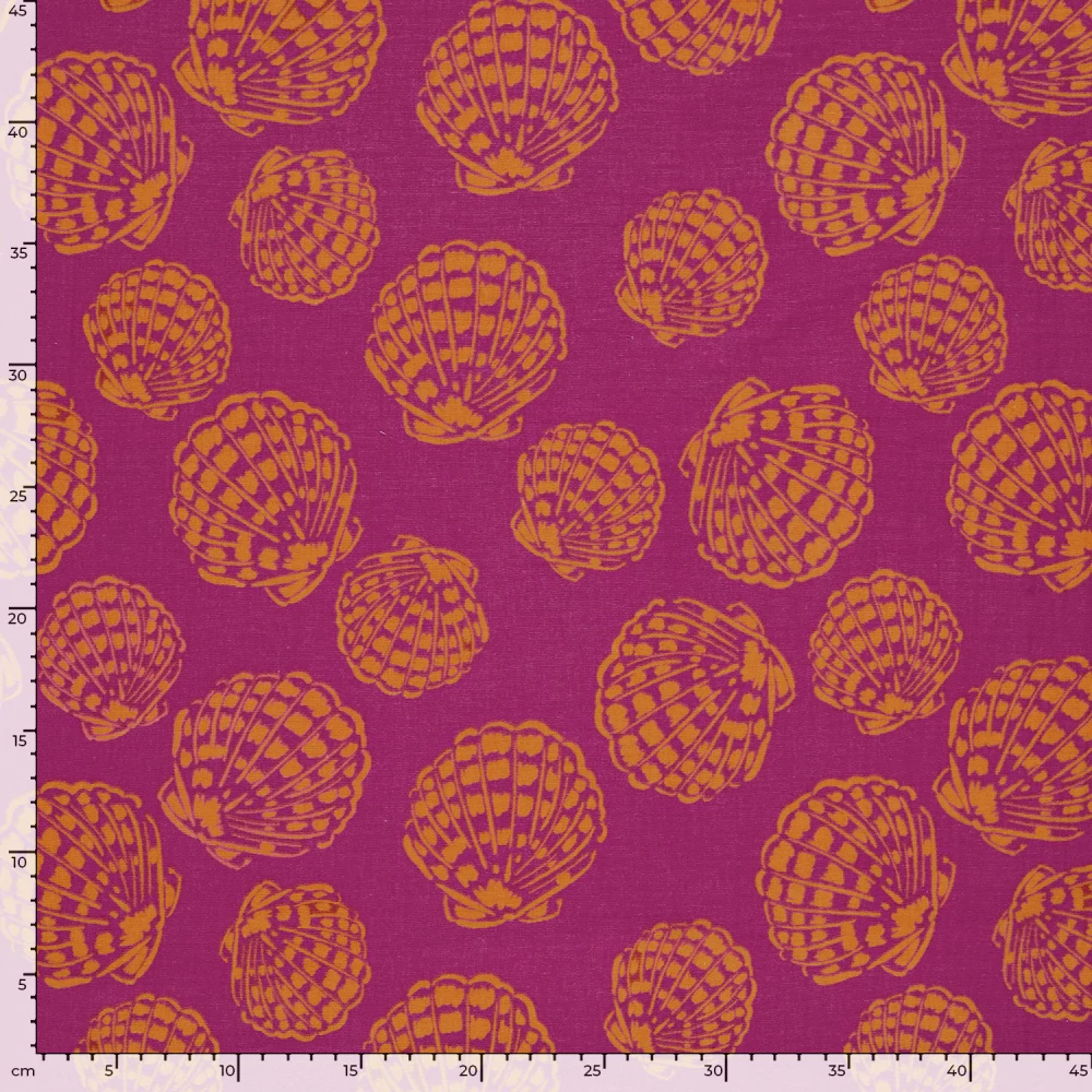 Dvojitá gázovina fuchsiová Oranžové mušle