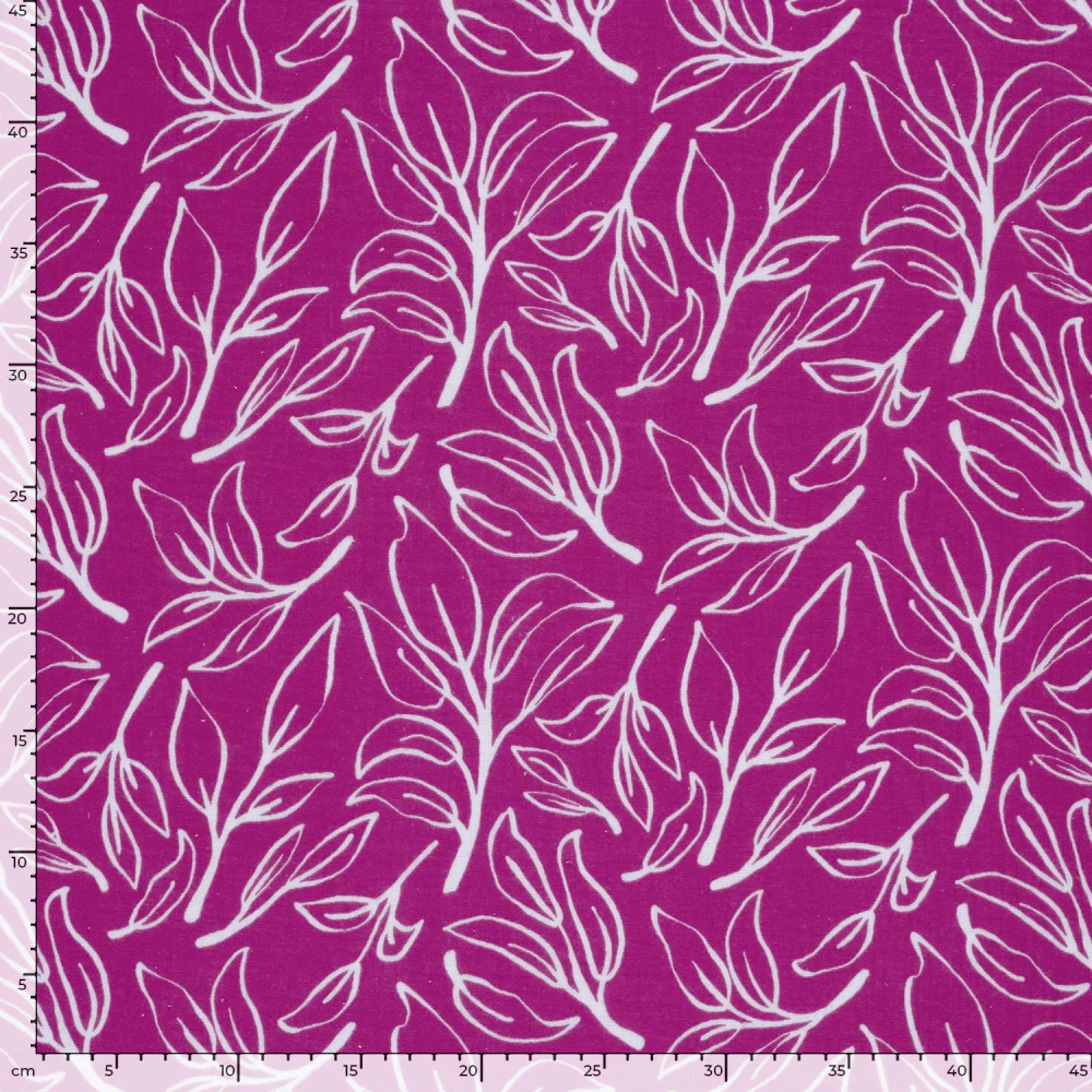 Dvojitá gázovina fuchsia Bílé lístky