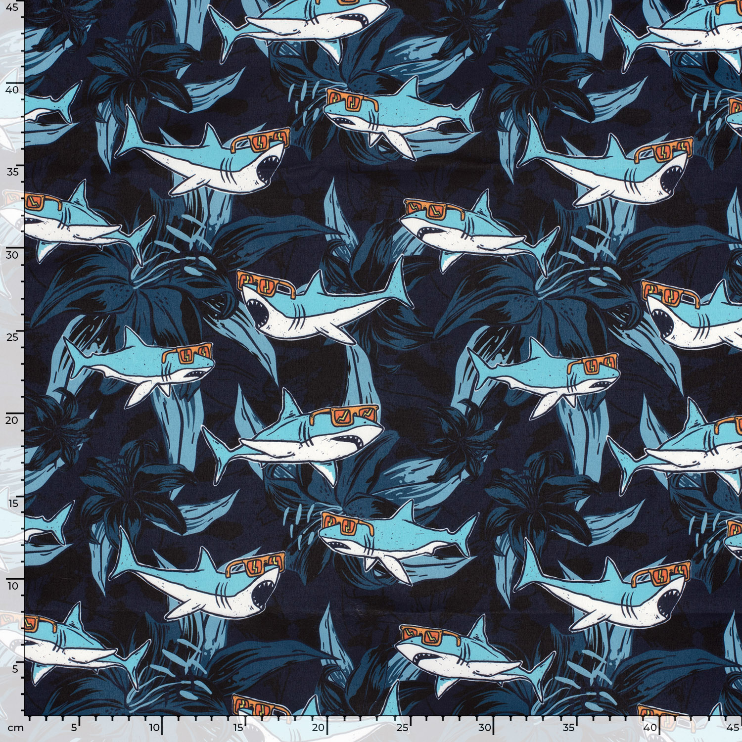 Plavkovina na šortky voděodpudivá Žraloci