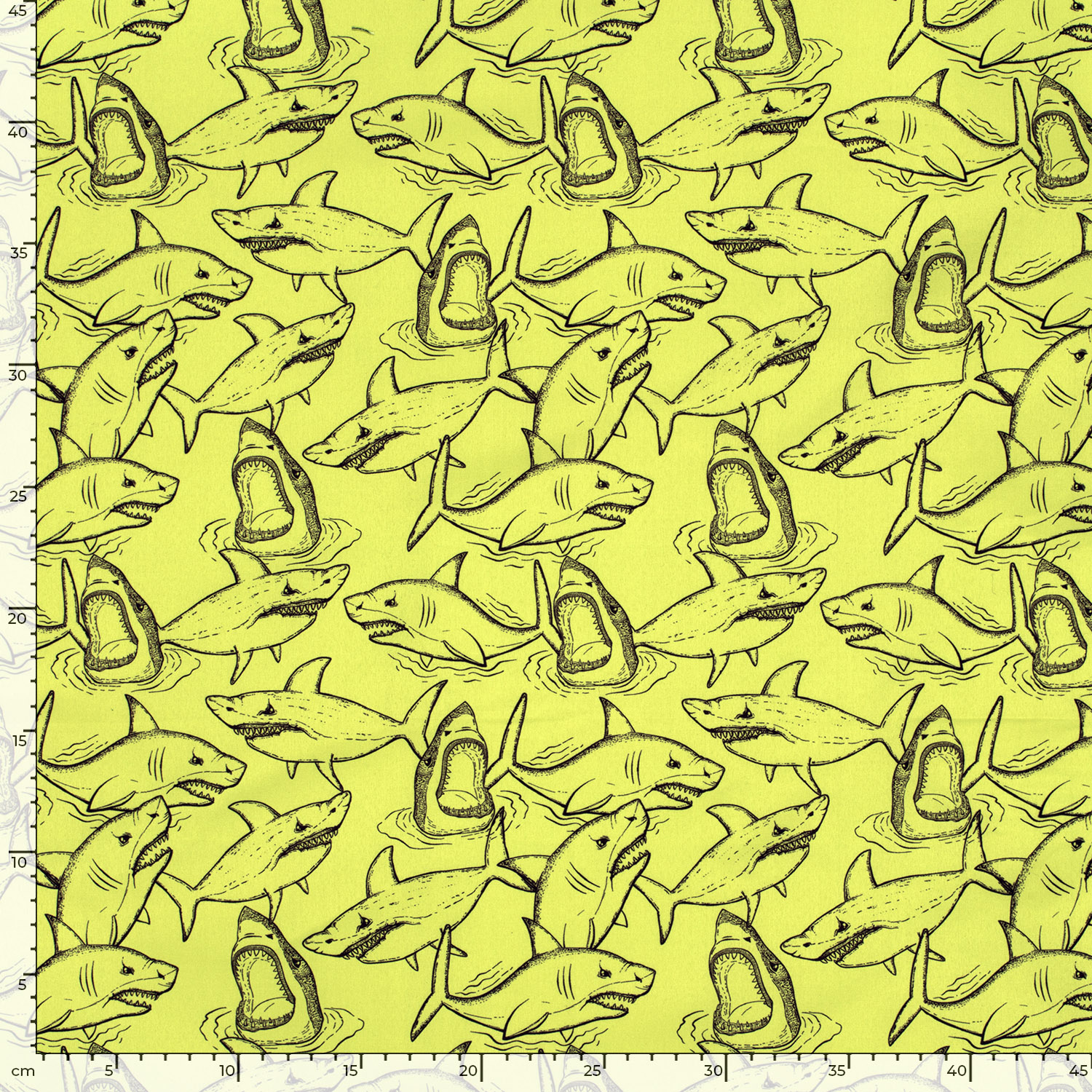 Plavkovina na šortky voděodpudivá neon Žraloci