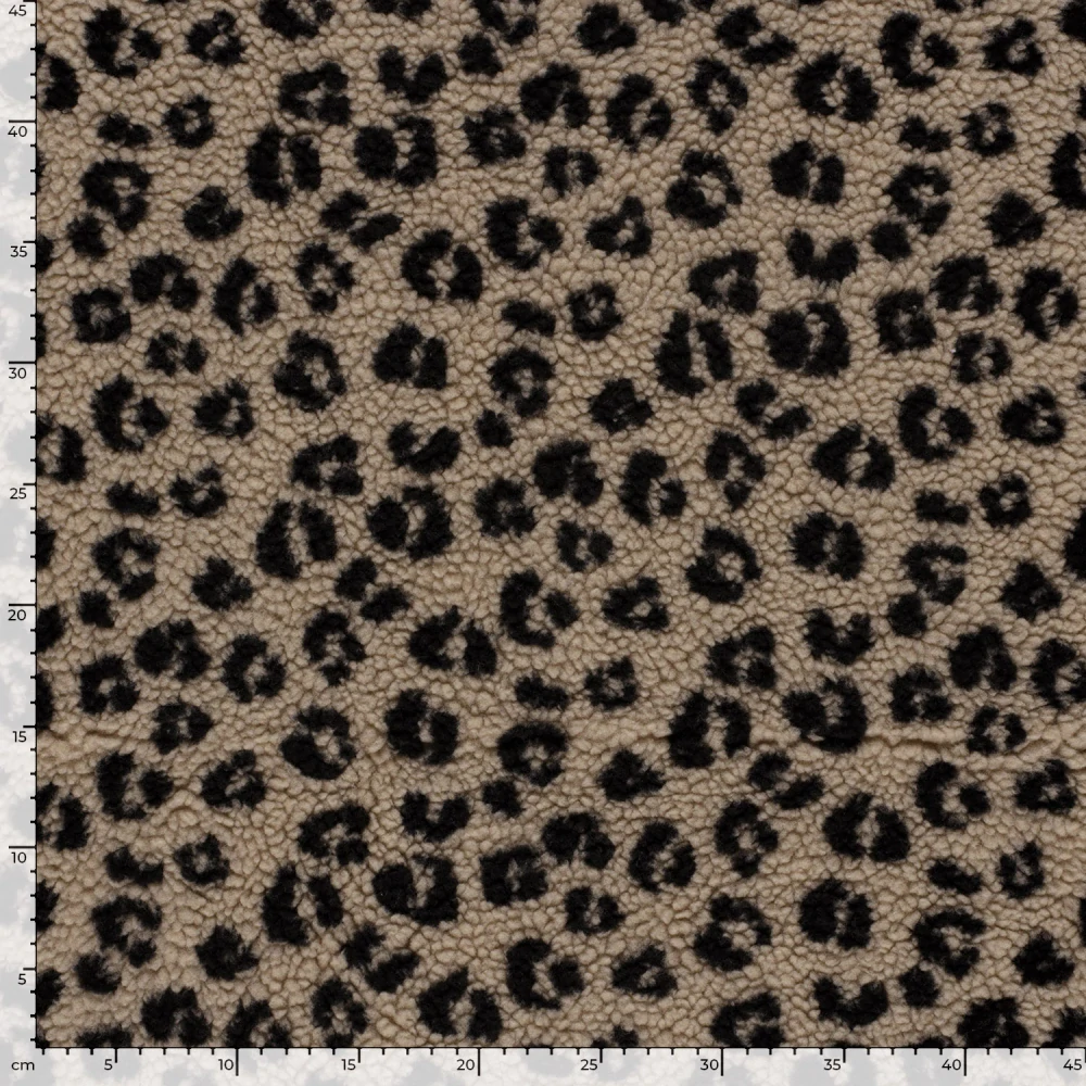 Beránek béžový Leopard silný nepružný 350g/m2