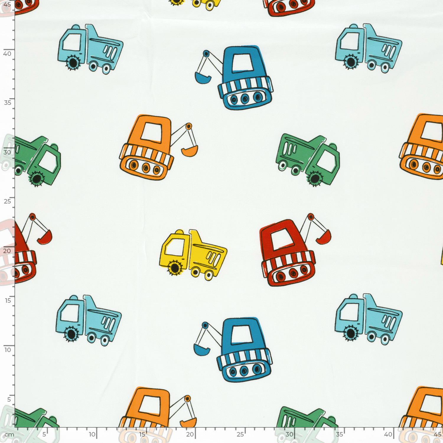 Úplet Barevné stavební stroje Auta