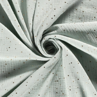 Dvojitá gázovina mint 3D zlaté puntíky