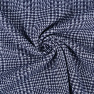Kabátovina modrá žakárová károvaná