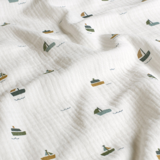 Dvojitá gázovina bílá Lodičky