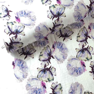 Dvojitá gázovina Motýlí květy fialové