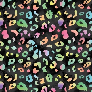 Bambusový úplet černý Leopard limetková