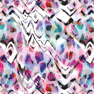 Bambusový úplet Akvarelové etno růžová/fialová