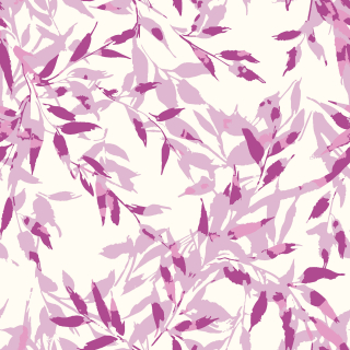 Popelín sm. bílý Listy fialové