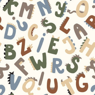 Popelín smet. bílý Písmena