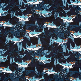 Plavkovina na šortky voděodpudivá Žraloci