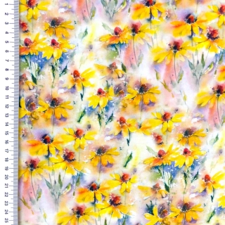 100% viskoza Žluté kopretiny