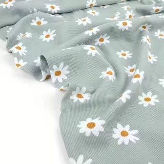 Úplet žebrovaný modrozelený Kopretiny