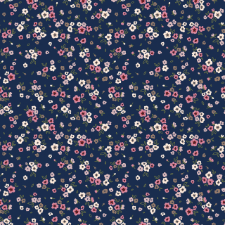 Manšestr tenký modrý Drobné kytičky