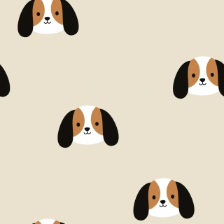 Flanel béžový Pejsci