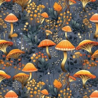 Teplákovina modrá Houby