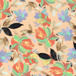 100% viskoza meruňková Tropické květiny