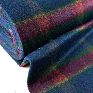 Kabátovina kostkovaná modrá