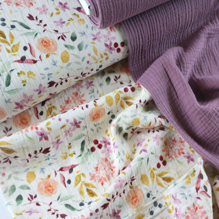 Dvojitá gázovina vanilková Květinový sen