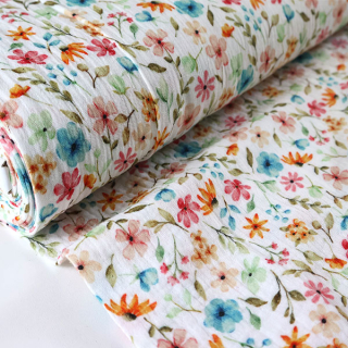 Dvojitá gázovina smet. bílá Květinová poezie