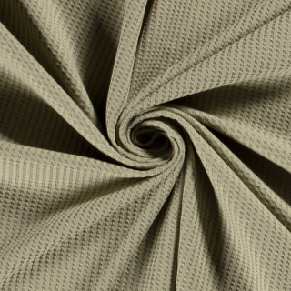 Úplet s vaflovou vazbou světlý khaki