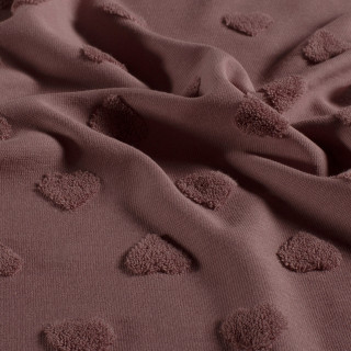 Úplet žakárový mauve "Froté" srdíčka