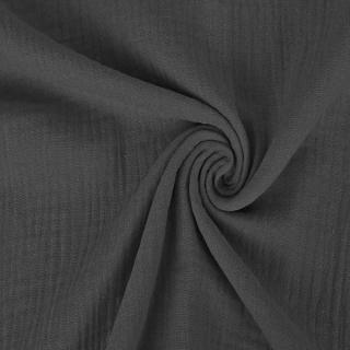 Dvojitá gázovina tm. šedá