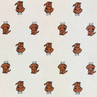 Manšestr Krémový Pejsci hnědí 